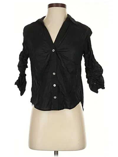 Pre-owned Veronica Beard Jeans 3/4 Sleeve Button Down Shirt In Black
