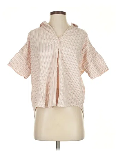 Pre-owned Madewell Short Sleeve Blouse In Brown