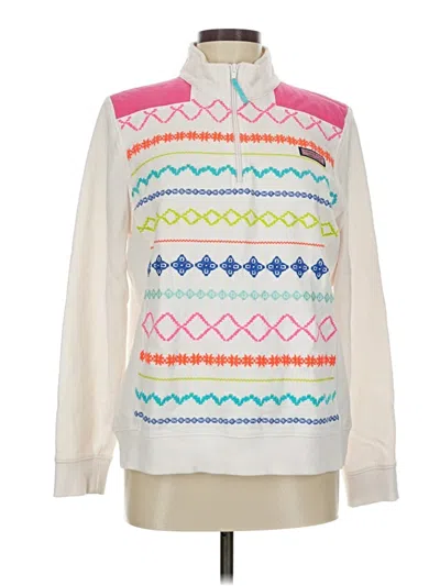 Pre-owned Vineyard Vines Pullover Sweater In White