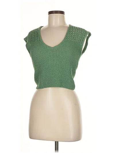 Pre-owned Zara Pullover Sweater In Green