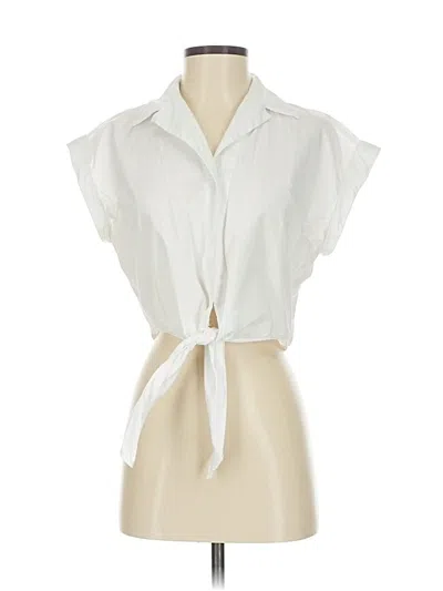 Pre-owned Banana Republic Factory Store Sleeveless Button Down Shirt In White