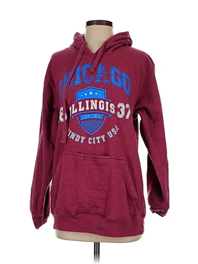 Pre-owned Assorted Brands Pullover Hoodie In Burgundy