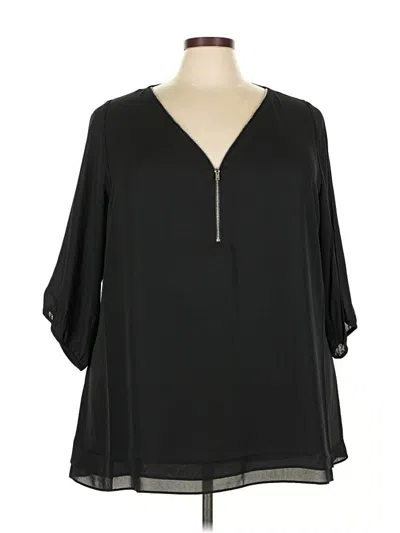 Pre-owned City Chic 3/4 Sleeve Blouse In Black