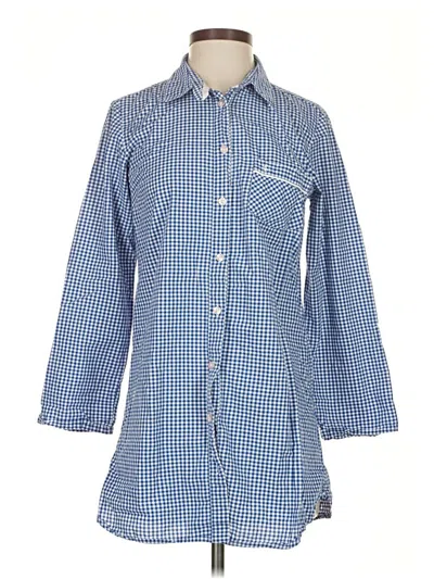 Pre-owned Victoria's Secret 3/4 Sleeve Button Down Shirt In Blue