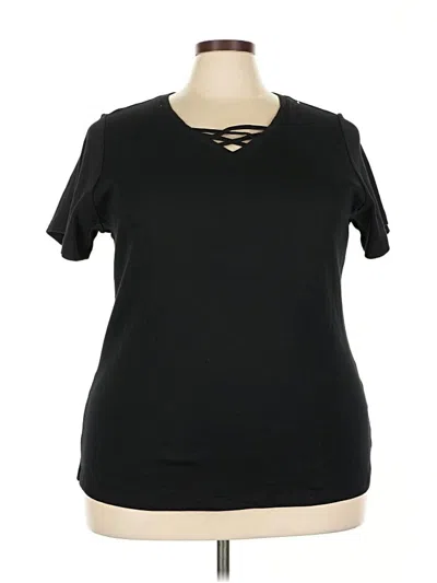 Pre-owned Karen Scott Short Sleeve T-shirt In Black