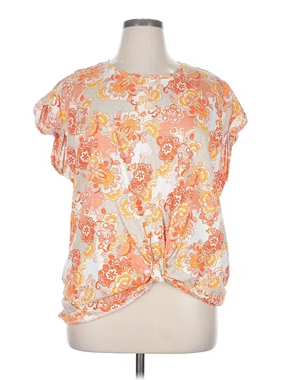 Pre-owned Chico's Short Sleeve Blouse In Orange