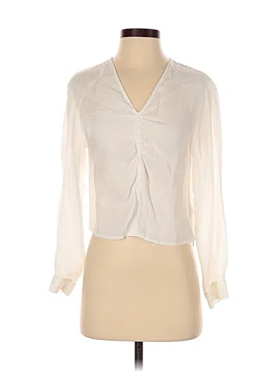 Pre-owned Madewell Long Sleeve Blouse In White