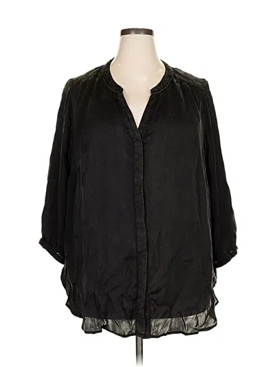 Pre-owned Nydj 3/4 Sleeve Blouse In Black