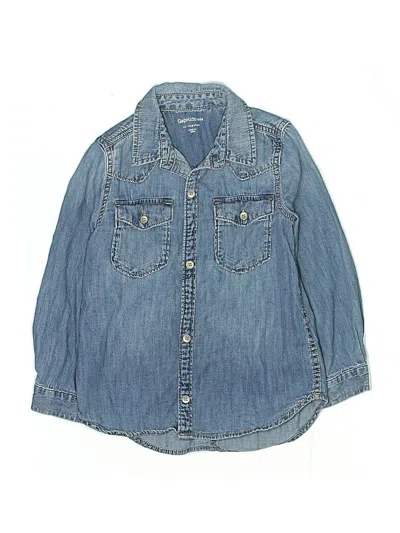 Pre-owned Gap Kids' Short Sleeve Button Down Shirt In Blue