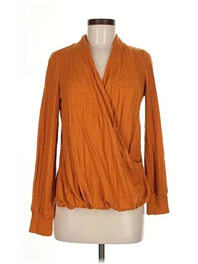 Pre-owned Maeve By Anthropologie Long Sleeve Blouse In Orange
