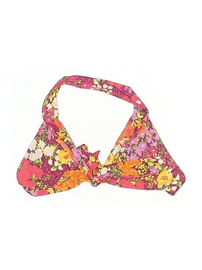 Pre-owned Seven7 Swimsuit Top Pink Floral Pattern Swimwear