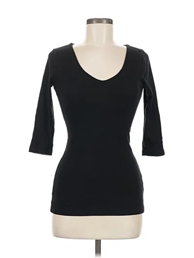 Pre-owned Michael Stars 3/4 Sleeve Top Black Scoop Neck Tops