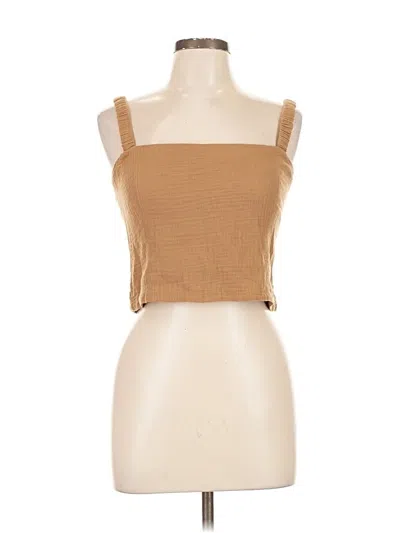 Pre-owned Z Supply Tank Top Brown Strapless Neckline Tops