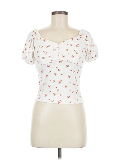 Pre-owned Vibe Sportswear Short Sleeve Top White Sweetheart Neckline Tops