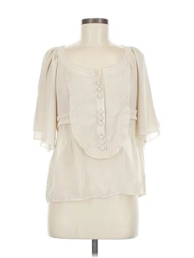 Pre-owned Bcbgmaxazria Short Sleeve Blouse In White