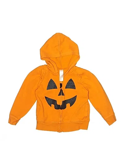 Pre-owned Cat & Jack Kids' Zip Up Hoodie In Orange
