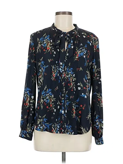 Pre-owned Banana Republic Long Sleeve Blouse In Black