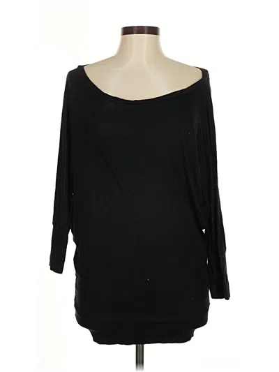 Pre-owned Michael Stars 3/4 Sleeve Top Black Boatneck Tops