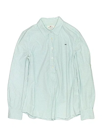 Pre-owned Vineyard Vines Kids' Long Sleeve Button Down Shirt In Green