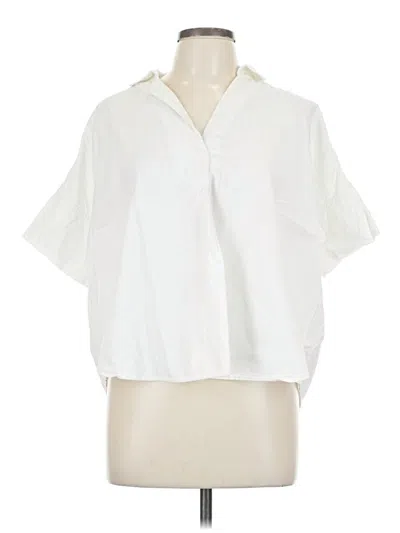 Pre-owned Madewell Short Sleeve Blouse In White