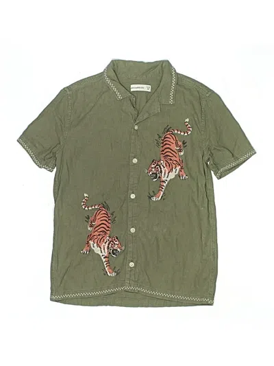 Pre-owned Abercrombie Kids' Short Sleeve Button Down Shirt In Green