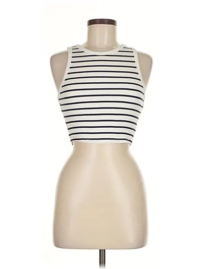 Pre-owned Zara Tank Top Ivory Halter Neckline Tops In White