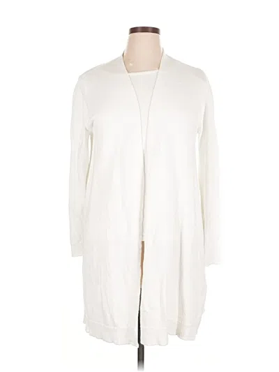 Pre-owned Eileen Fisher Cardigan Sweater In White