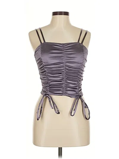 Pre-owned Haley & June Sleeveless Top Silver Strapless Neckline Tops