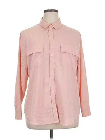 Pre-owned Chico's Long Sleeve Button Down Shirt In Pink