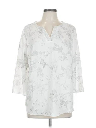 Pre-owned Chico's 3/4 Sleeve Blouse In White