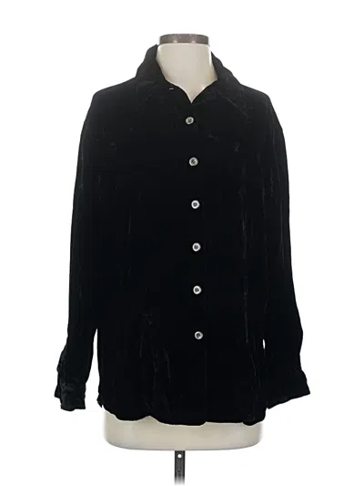 Pre-owned Jjill Long Sleeve Button Down Shirt In Black