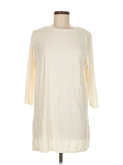 Pre-owned Jjill Casual Dress In White