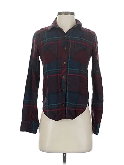 Pre-owned Abercrombie & Fitch Long Sleeve Button Down Shirt In Burgundy