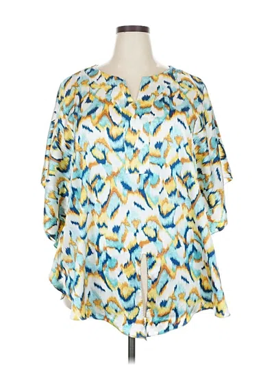 Pre-owned Chico's 3/4 Sleeve Blouse In Blue