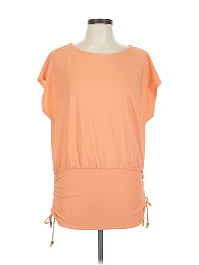 Pre-owned Michael Michael Kors Short Sleeve Top Orange Boatneck Tops