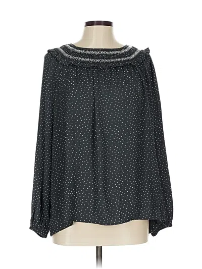 Ann Taylor Loft Long Sleeve Blouse In Black