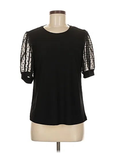 Pre-owned Cece Short Sleeve Top Black Cold Shoulder Neckline Tops