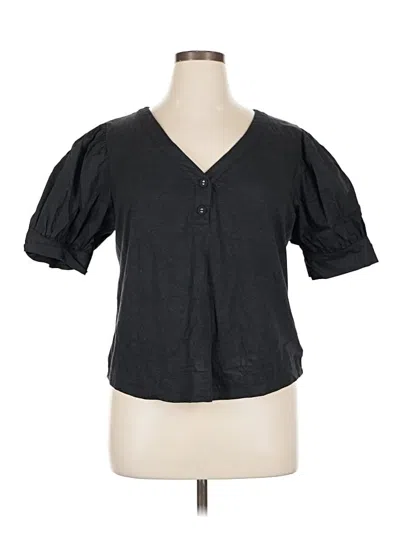 Pre-owned Gap Short Sleeve Top Black Sweetheart Neckline Tops
