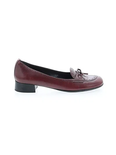 Pre-owned Franco Sarto Flats In Burgundy