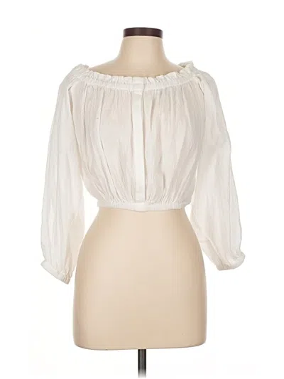 Pre-owned By Together 3/4 Sleeve Blouse In White
