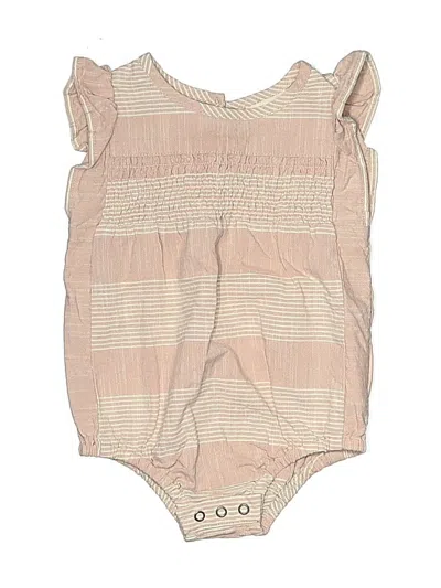 Pre-owned Pehr Babies' Short Sleeve Onesie In Brown