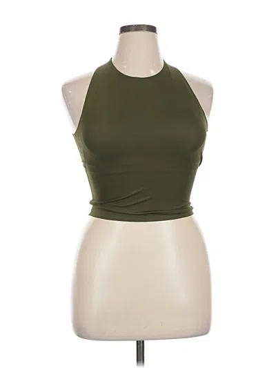 Pre-owned Uniqlo Tank Top Green Halter Neckline Tops