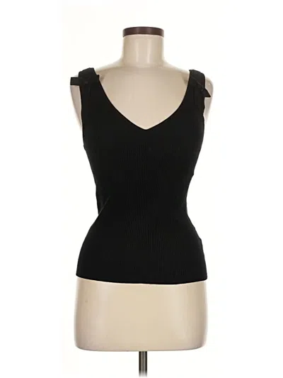 Pre-owned Maeve By Anthropologie Tank Top Black Sweetheart Neckline Tops