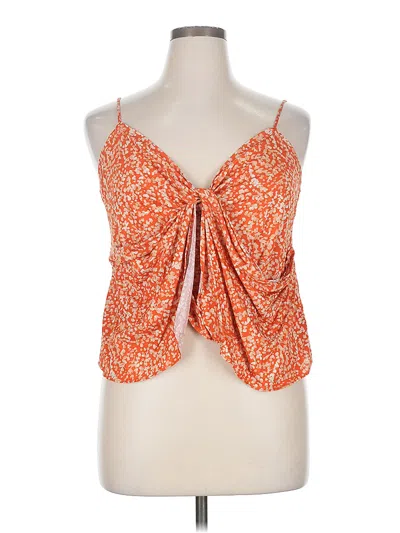 Pre-owned By Anthropologie Tank Top Orange Strapless Neckline Tops