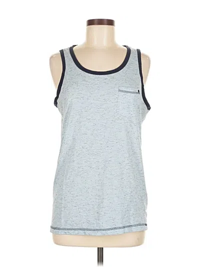 Pre-owned Vertical'9 Tank Top Blue Halter Neckline Tops