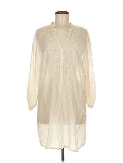 Pre-owned Johnny Was Casual Dress In White