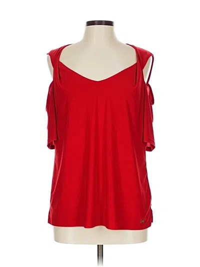 Pre-owned Anne Klein Sleeveless Top Red Cold Shoulder Neckline Tops