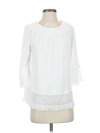 Pre-owned Chico's 3/4 Sleeve Blouse In White
