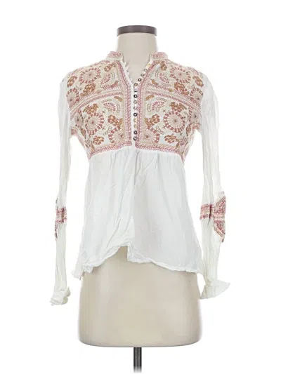 Pre-owned Johnny Was Long Sleeve Blouse In White