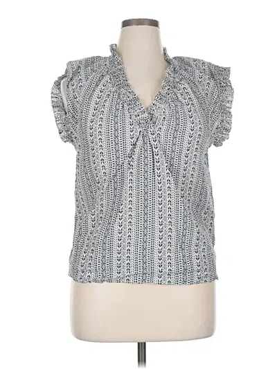 Pre-owned Joie Short Sleeve Blouse In Gray